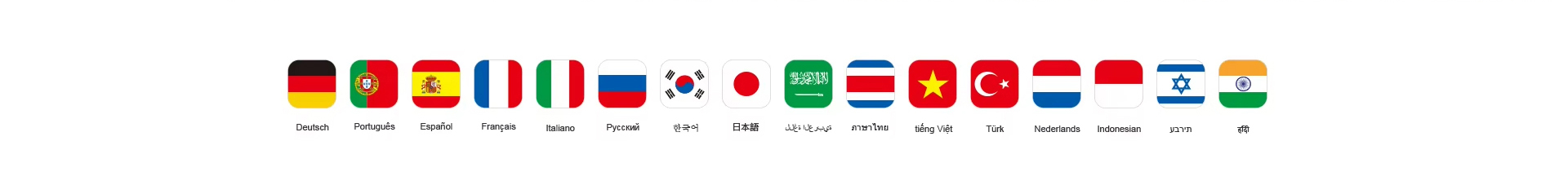 Global reach — languages we sell in